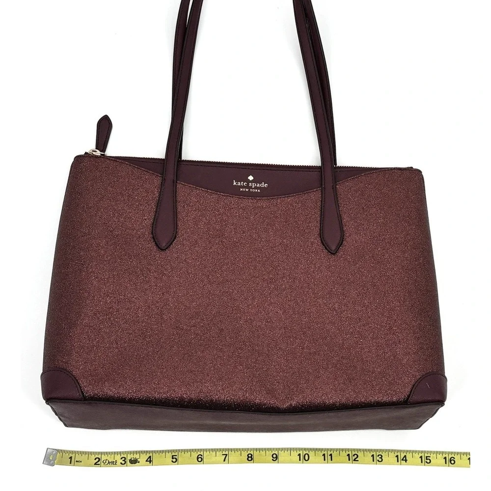 Kate Spade Shimmy Tote Deep Nova Glitter Large Shoulder‎ Bag